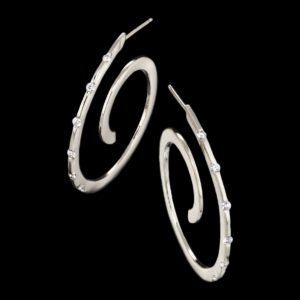 Spirale White Gold Diamond Earrings