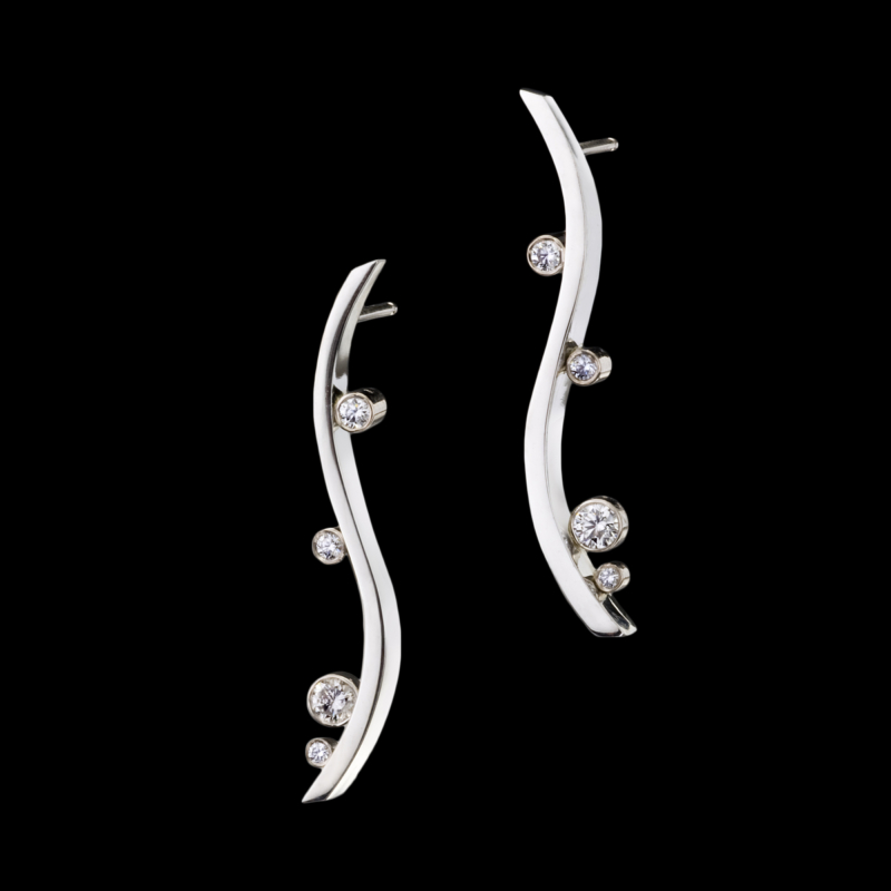 White Gold Diamond Earrings | Omni | Designer Jewelry by Adam Neeley