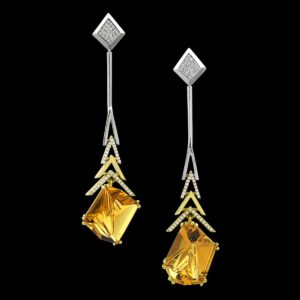 Munsteiner Gemstone Jewelry Crescendo Citrine Earrings