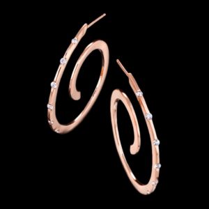 Spirale Rose Gold Diamond Earrings