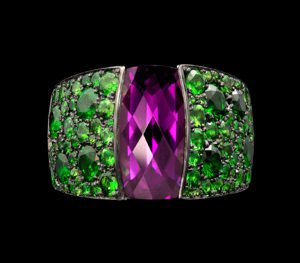 Rare gemstone jewelry Iris Ring Garnet