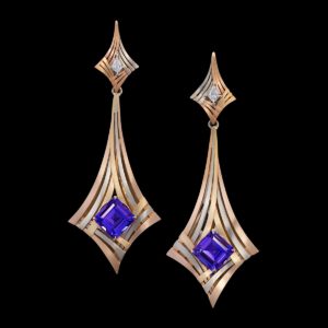 Tanzanite, Diamond & Gold Earrings | Violet Moderne