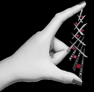 Ruby, Black & White Diamond Earrings | Temptress