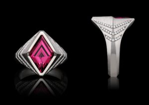 Garnet, Diamond & Gold Ring | Astra