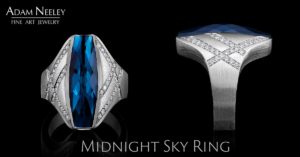 Tourmaline, Diamond & Gold Ring | Midnight Sky