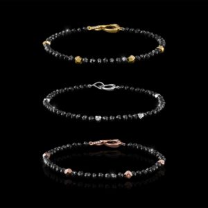 Black Diamond & Gold Stacking Bracelets | Bello