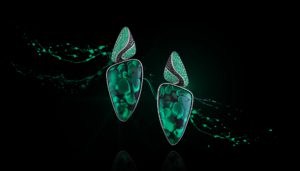 Malachite, Emerald & Diamond Earrings | Ventura