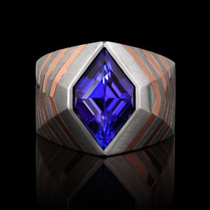Tanzanite, Platinum, RevaGold™ and Diamond Ring | Pharaoh