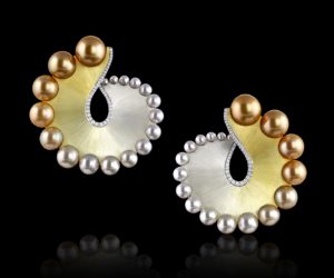 Pearls, Diamond & SpectraGold™ Earrings | Nautilus