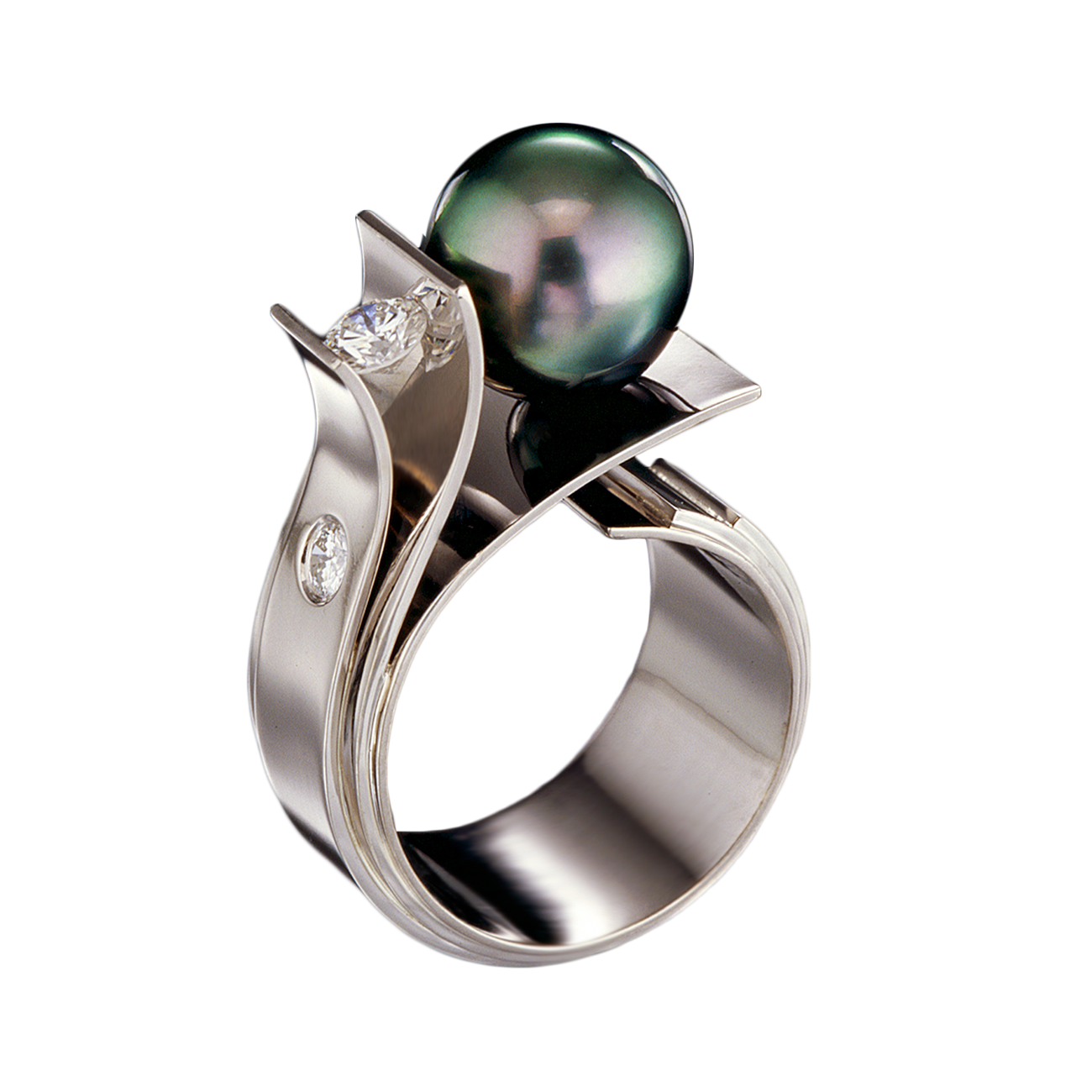 Tahitian Pearl, Diamond & Gold Ring | Fiore Del Mare | Adam Neeley